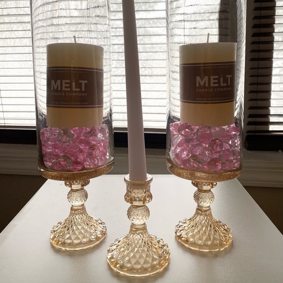 Candle Set- New Handmade Home Decor comes with New Candles + Holders - Picture 2 of 9